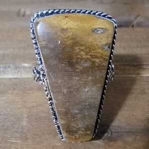 Women Jewelry Yellow Jasper Gemstone Size Ring 9 Western Bohemian Native…